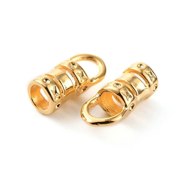 

PandaHall Brass Cord End, End Caps with Hole, Bag & Cloth Making Supplies, Column, Real 14K Gold Plated, 10x5x4.5mm, Hole: 3.4mm, Inner...