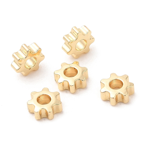

PandaHall Rack Plating Brass Beads, Long-Lasting Plated, Cadmium Free & Lead Free, Sun, Real 14K Gold Plated, 5.5x2.3mm, Hole: 2mm Alloy Sun
