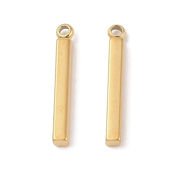 

PandaHall Ion Plating(IP) 304 Stainless Steel Pendants, Cuboid/Bar Charm, Real 18K Gold Plated, 17.5x2.5x2mm, Hole: 1.4mm 304 Stainless...