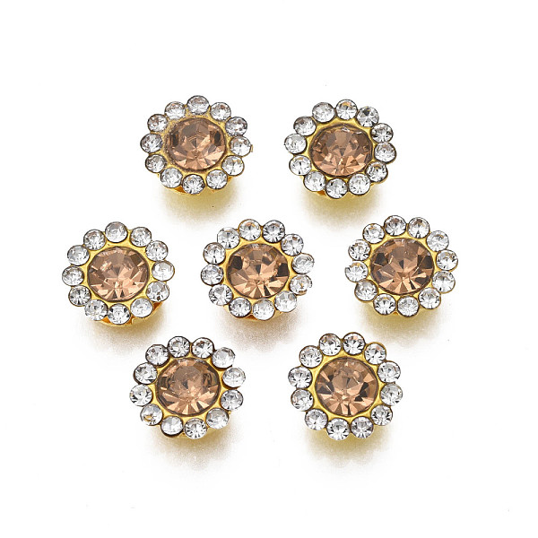 

PandaHall Sew on Rhinestone, Transparent Glass Rhinestone, with Iron Prong Settings, Faceted, Flower, Smoky Quartz, 9x4mm, Hole: 1.2mm Glass..., Yellow
