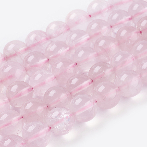 

PandaHall Natural Rose Quartz Beads Strands, Round, 12mm, Hole: 1~2mm, 16pcs/strand, 8 inch Rose Quartz Round