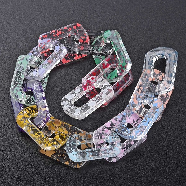 

PandaHall Transparent Acrylic Linking Rings, Quick Link Connectors, for Cable Chains Making, Twist Oval, Mixed Color, 30.5x20.5x4mm, Inner..., Multicolor