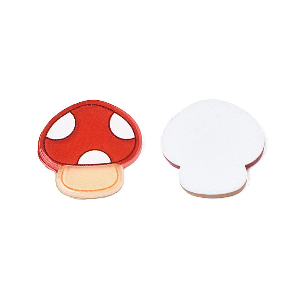 

PandaHall Printed Acrylic Cabochons, Mushroom, Red, 21x20x2mm Acrylic Mushroom Red