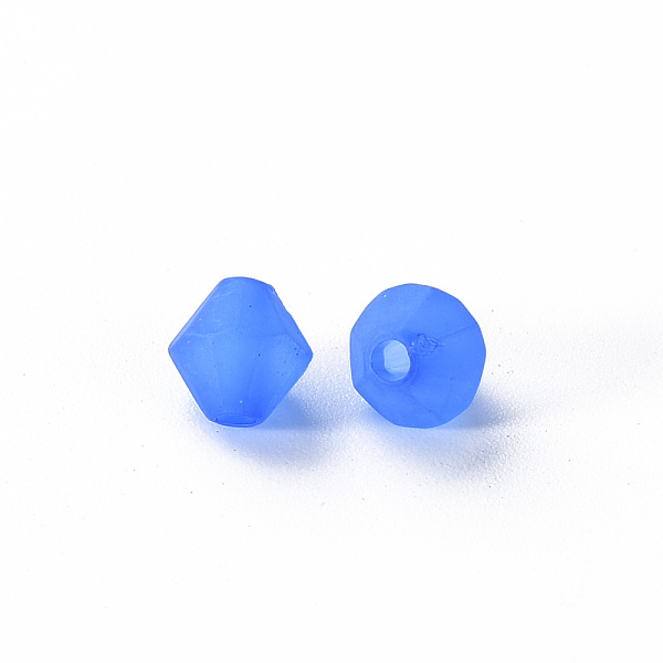 

PandaHall Frosted Acrylic Beads, Faceted, Cone, Royal Blue, 6x5.5mm, Hole: 1.5mm, about 6770pcs/500g Acrylic Cone