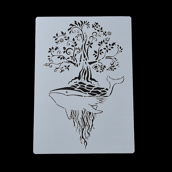 

PandaHall Plastic Hollow Out Drawing Painting Stencils Templates, for Painting on Scrapbook Fabric Tiles Floor Furniture Wood, Whale..., White