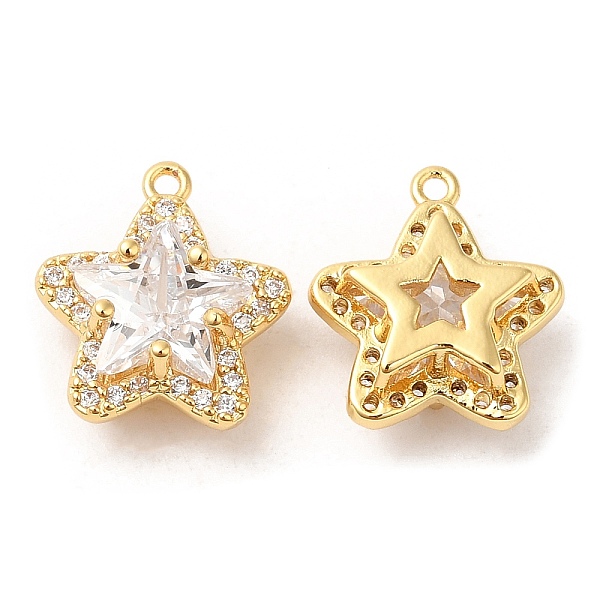 真鍮とクリアキュービックジルコニアペンダント