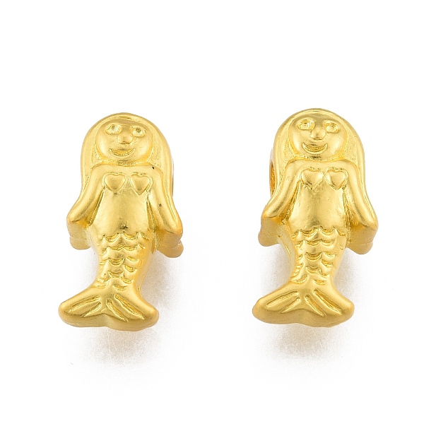 

PandaHall Alloy European Beads, Large Hole Beads, Matte Style, Mermaid, Matte Gold Color, 16x8.5x8mm, Hole: 5mm Alloy Others