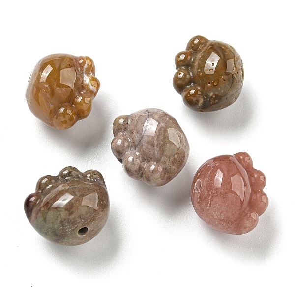 

PandaHall Natural Alashan Agate Carved Beads, Cat Paw Print, 12.5x14x12mm, Hole: 1.4mm Alashan Agate Paw Print