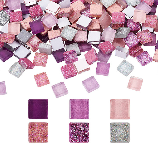 

PandaHall 400Pcs 2 Styles Glass Cabochons, Mosaic Tiles, for Home Decoration or DIY Crafts, Square, Mixed Color, 10x10x4mm, 200pcs/color..., Multicolor