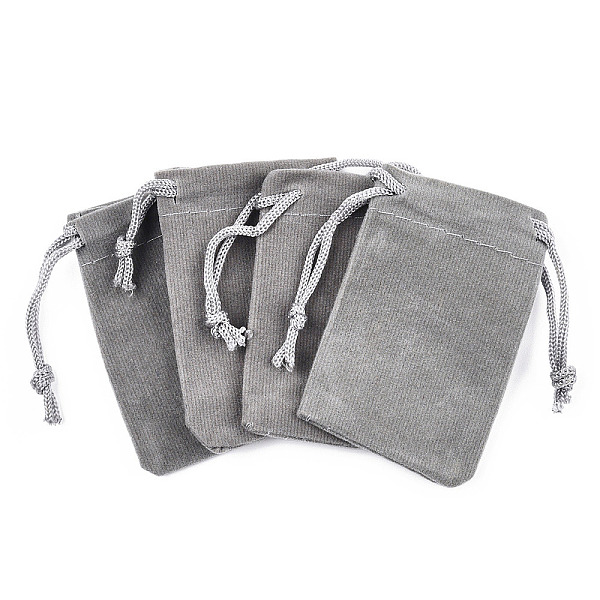 

PandaHall Rectangle Velvet Pouches, Gift Bags, Gray, 7x5cm Velvet Gray