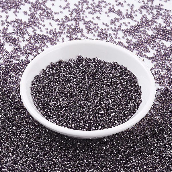 

PandaHall MIYUKI Round Rocailles Beads, Japanese Seed Beads, 11/0, (RR24) Silverlined Amethyst, 11/0, 2x1.3mm, Hole: 0.8mm, about..., Purple