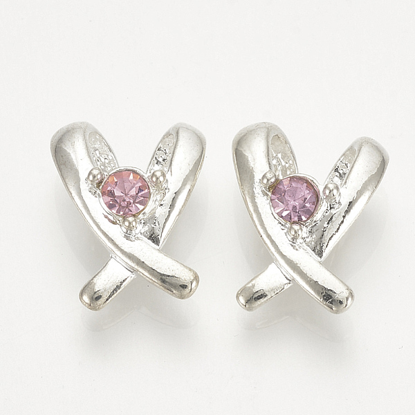 

PandaHall Alloy Charms, with Rhinestone, Light Rose, Platinum, 14x11x6mm, Hole: 5x3mm Alloy+Rhinestone Others Pink