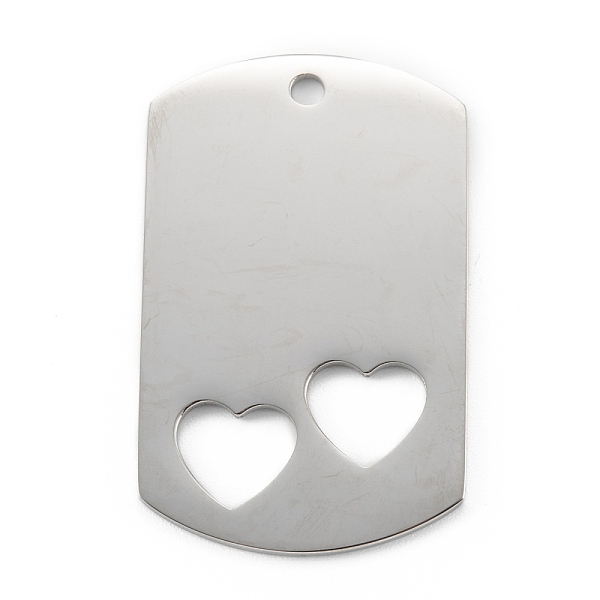

PandaHall 304 Stainless Steel Pendants, Rectangle with Hollow Heart, Stainless Steel Color, 40x25x1.5mm, Hole: 2.4mm 304 Stainless Steel...