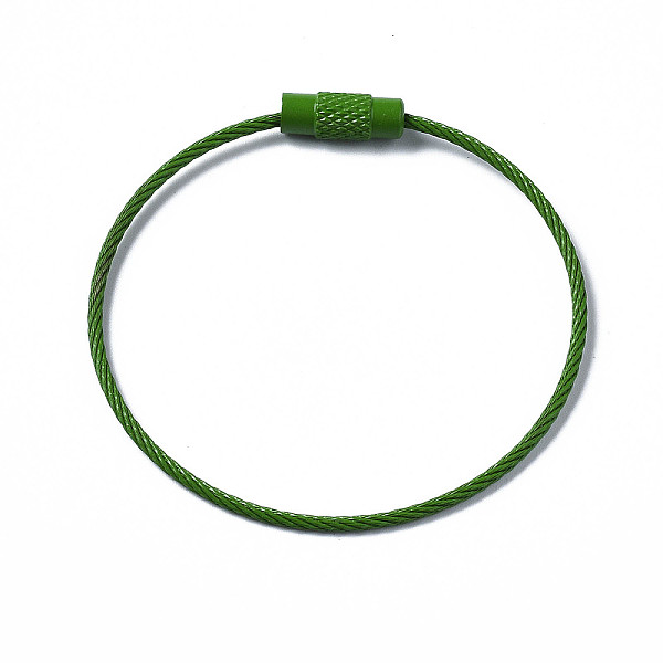 

PandaHall Spray Painted 201 Stainless Steel Wire Cable Keychains, Key Rings for Outdoor, Hanging Luggage Tags, Keys and ID Tag Keepers..., Green