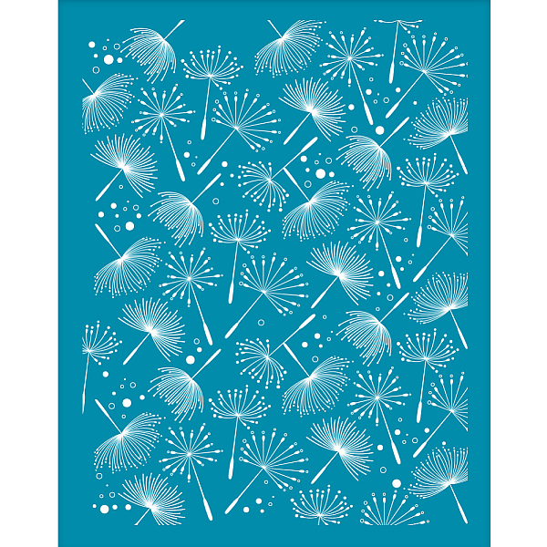 

PandaHall OLYCRAFT 4x5 Inch Dandelion Patteern Clay Stencils Microbubble Silk Screen for Polymer Clay Plant Theme Silk Screen Stencils Mesh..., Cyan