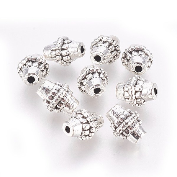 

PandaHall Tibetan Style Alloy Beads, Lead Free & Nickel Free & Cadmium Free, Bicone, Antique Silver, about 8mm in diameter, 10mm long, hole...