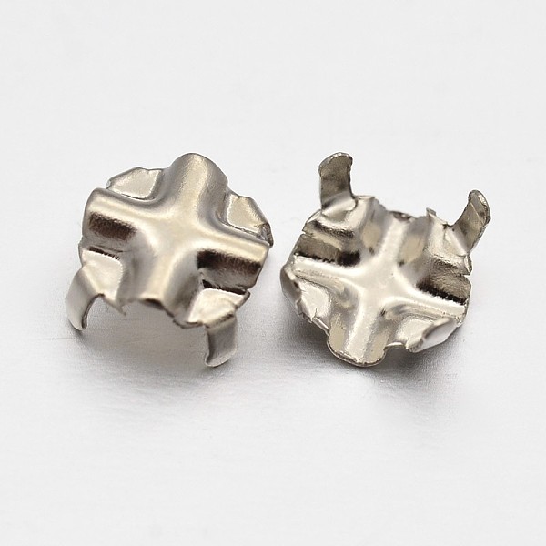 

PandaHall Round Brass Sew on Prong Settings, Claw Settings for Pointed Back Rhinestone, For Rose Montee Crystal Making, Platinum, 3x0.23mm...