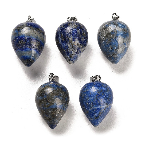

PandaHall Natural Lapis Lazuli Pendants, with Platinum Plated Iron Snap on Bails, Teardrop, 24~25x15~16mm, Hole: 7x3.5mm Lapis Lazuli...