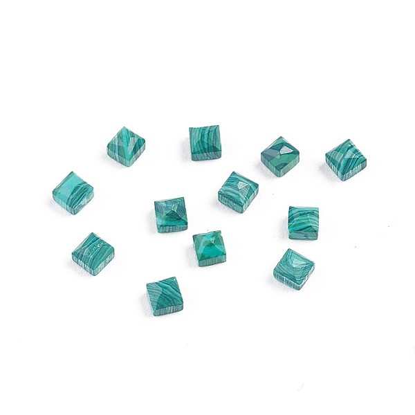 

PandaHall Synthetic Malachite Cabochons, Square, Faceted, 2.5x2.5x2mm Malachite Square