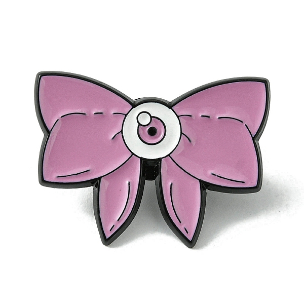 

PandaHall Black Alloy Brooches, Enamel Pins, for Backpack Cloth, Bowknot, 22.5x30.5x1.5mm Alloy+Enamel Bowknot
