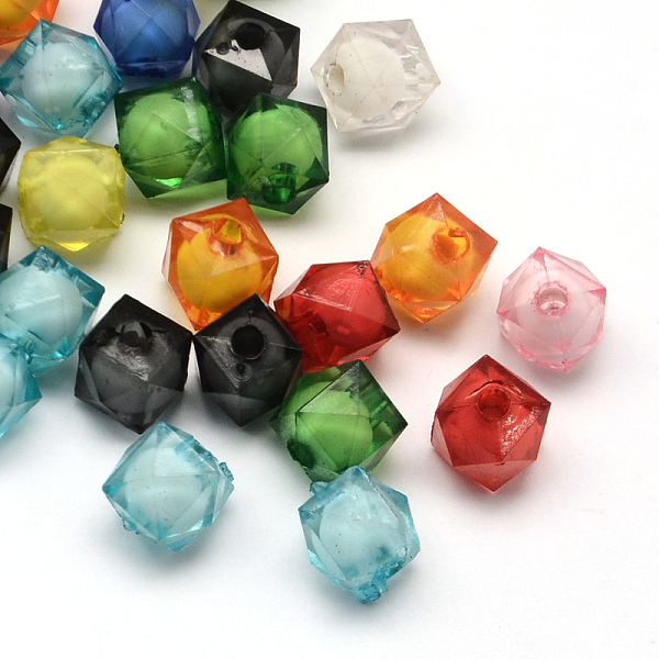 Faceted Transparent Cube Acrylic Beads