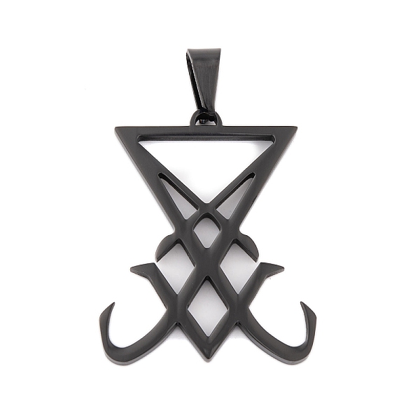 

PandaHall 304 Stainless Steel Pendants, Sigil of Lucifer Charm, Black, 36.5x30x2.5mm, Hole: 9.5x5mm 304 Stainless Steel Others