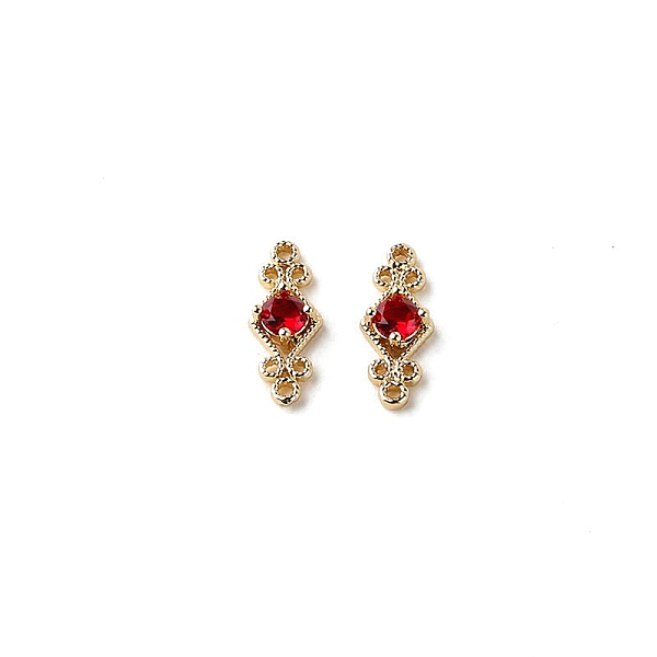 

PandaHall Brass Pave Cubic Zirconia Connector Charms, DIY Jewelry Bracelet Accessories, Golden, Rhombus Links, Red, 16x6mm Brass+Cubic...