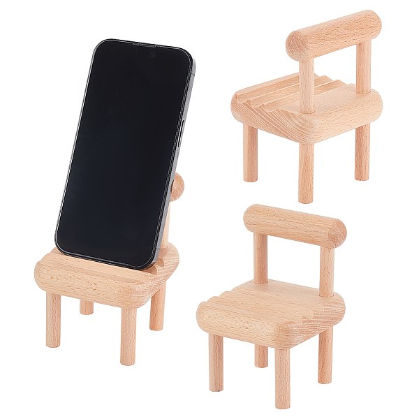 PandaHall OLYCRAFT 3 Sets Chair Phone Holders 3 Angles Small Chair Mobile Phone Holder Adjustable Chair Shape Phone Stand for Desk Living...