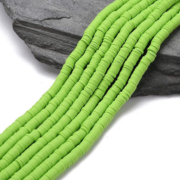 

PandaHall Flat Round Handmade Polymer Clay Beads, Disc Heishi Beads for Hawaiian Earring Bracelet Necklace Jewelry Making, Lawn Green, 6x1mm...