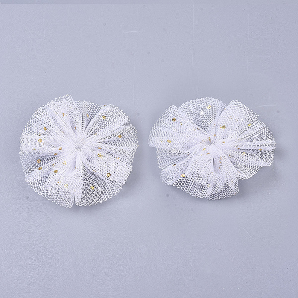 

PandaHall Organza Fabric Flowers, with Foil, for DIY Headbands Flower Accessories Wedding Hair Accessories for Girls Women, White, 42x5mm...