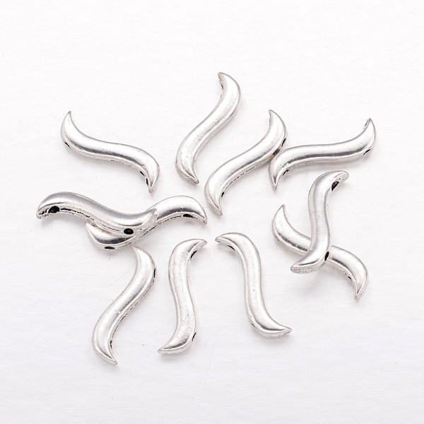 

PandaHall Alloy Spacer Bars, Cadmium Free & Lead Free, Antique Silver, 18x5.5x2mm, Hole, 1mm Alloy Rectangle