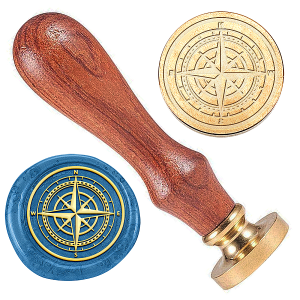 

PandaHall Wax Seal Stamp Set, Golden Tone Sealing Wax Stamp Solid Brass Head, with Retro Wood Handle, for Envelopes Invitations, Gift Card...
