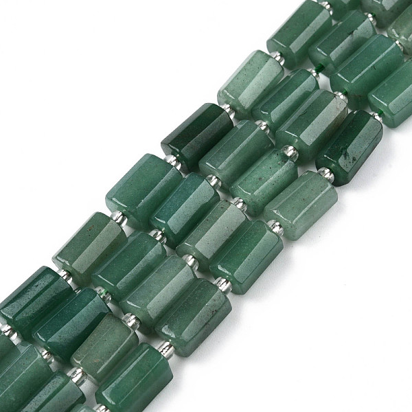 

PandaHall Natural Green Aventurine Beads Strands, with Seed Beads, Faceted, Column, 8.5~12x5.5~7.5x4.5~7mm, Hole: 1.2mm, about...