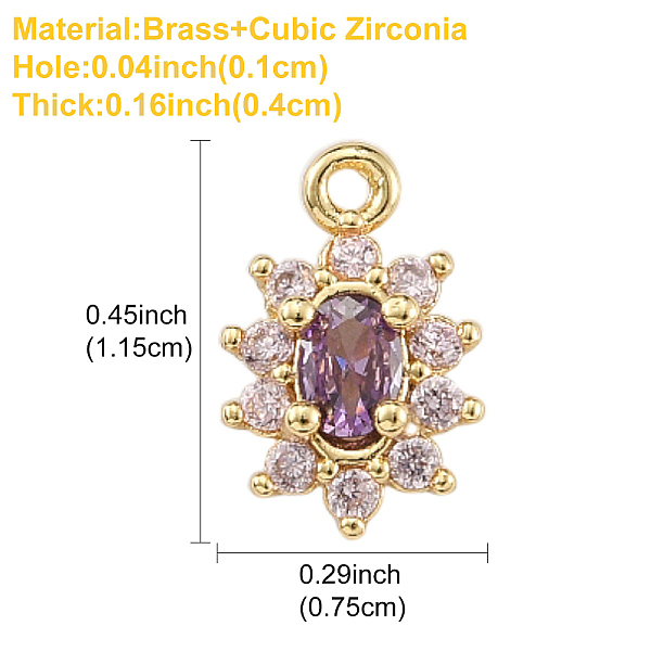 1Pc Eco-Friendly Brass Micro Pave Cubic Zirconia Charms-image-ZIRC-YW0001-19-en