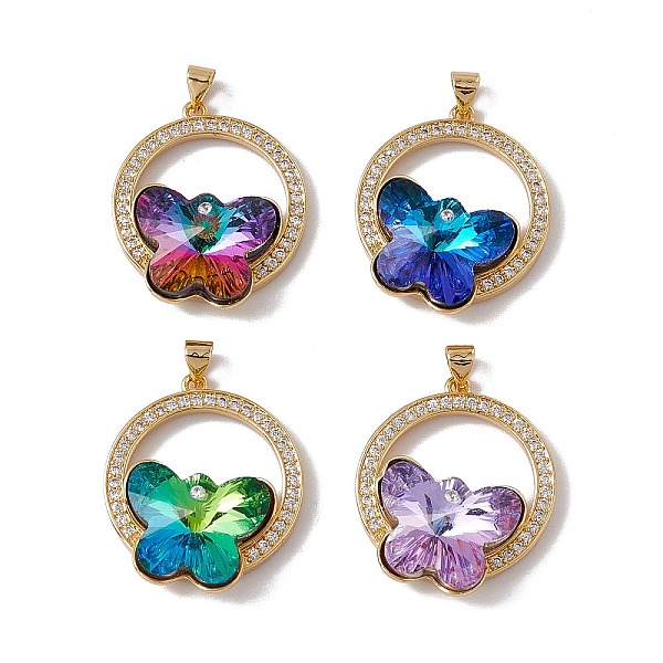 

PandaHall Brass Micro Pave Clear Cubic Zirconia Pendants, with Glass Cabochon, Cadmium Free & Nickel Free & Lead Free, Rack Plating, Flat..., Multicolor