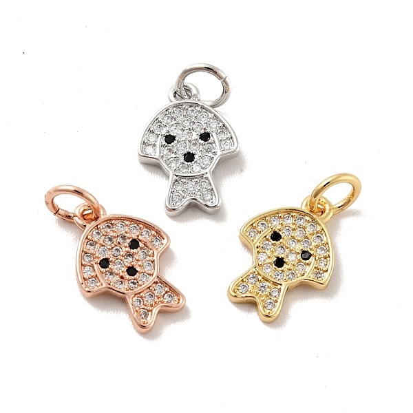 

PandaHall Dog Brass Micro Pave Clear Cubic Zirconia Charms, with Jump Ring, Cadmium Free & Lead Free, Mixed Color, 13x9x1.5mm, Hole: 3.4mm...