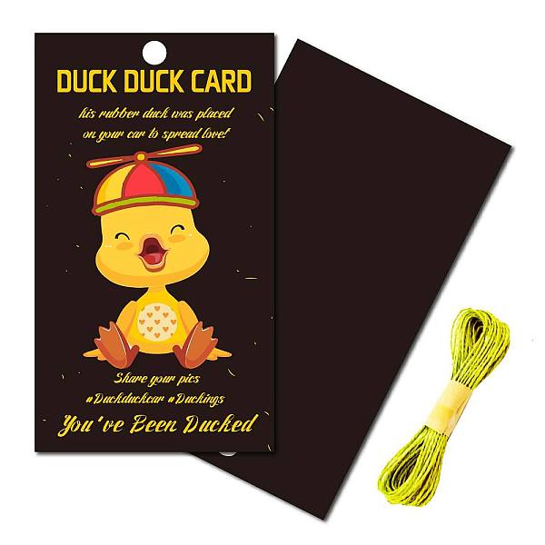 PandaHall CREATCABIN 50Pcs You've Been Ducked Cards Duck Tags Card Ducking Game DIY Jeep Duck Card with Hole and Twine for Rubber Ducks...