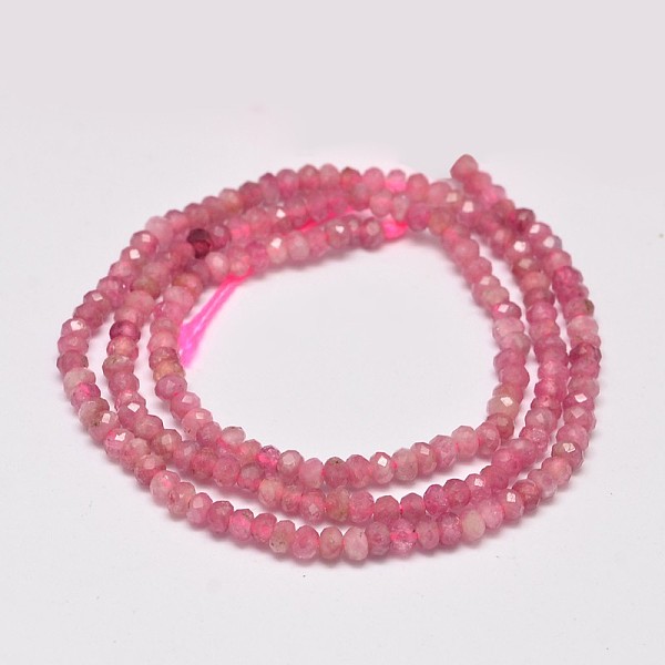 Faceted Rondelle Natural Tourmaline Bead Strands