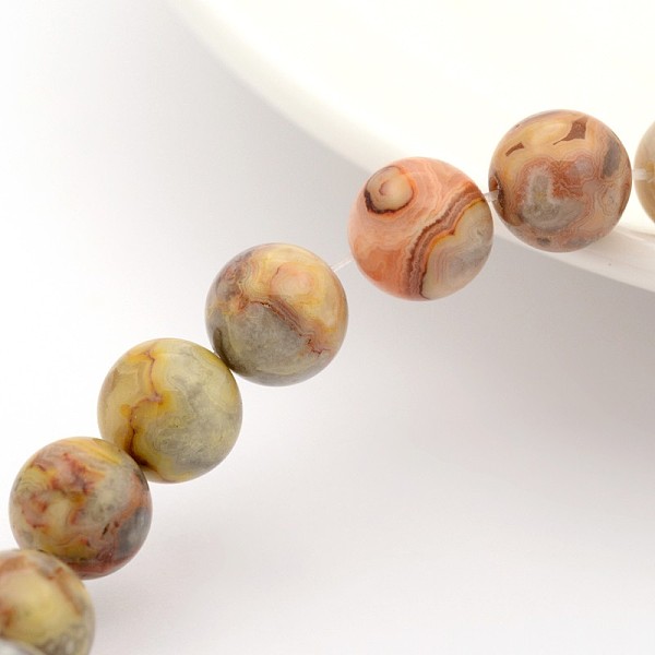 

PandaHall Natural Crazy Lace Agate Round Bead Strands, 10mm, Hole: 1mm, about 19pcs/strand, 7.5 inch Crazy Agate Round