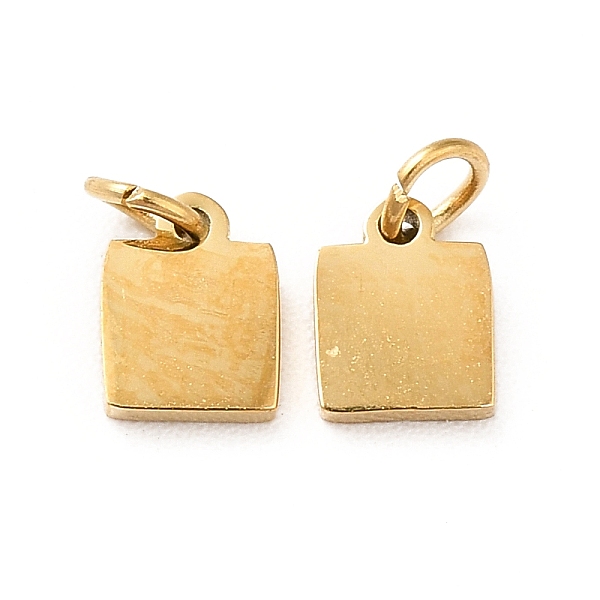 

PandaHall Ion Plating(IP) 304 Stainless Steel Charms, with Jump Ring, Square, Real 14K Gold Plated, 5x4x0.8mm, Hole: 2mm 304 Stainless Steel...