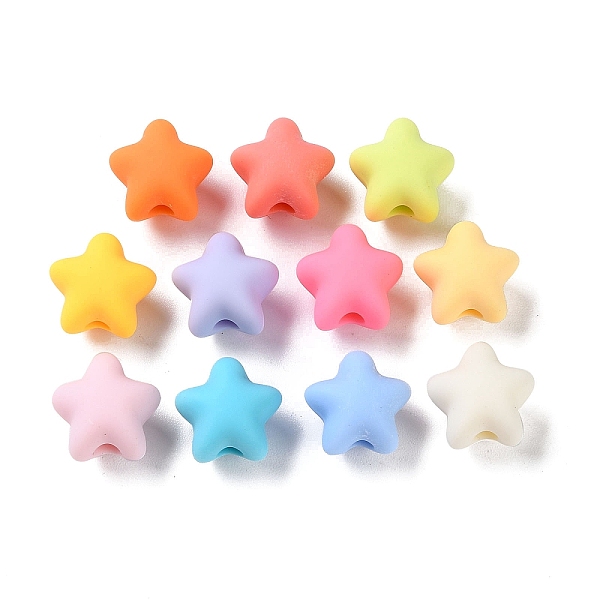 

PandaHall Dopamine Style Large Hole Acrylic Beads, Star, Mixed Color, 15x15.5x13mm, Hole: 4mm Acrylic Star Multicolor
