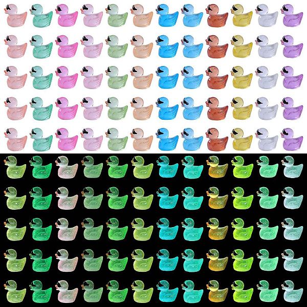 

PandaHall 120Pcs 12 Colors Mini Luminous Resin Sunglasses Duck Display Decorations, Glow in the Dark, for Car Desktop Ornaments, Mixed Color..., Multicolor