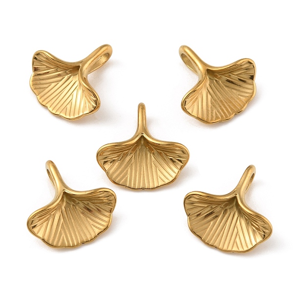 

PandaHall 304 Stainless Steel Charms, Ginkgo Leaf Charm, Golden, 13x13x4mm, Hole: 4x2mm 304 Stainless Steel Leaf