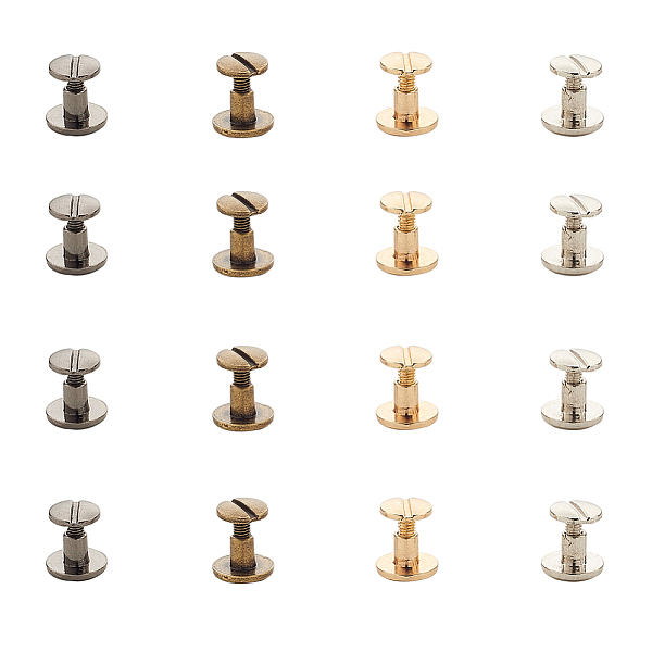 

PandaHall Alloy Screw Rivets, Chicago Screws, Garment Accessories, Mixed Color, 7.4x7.2x1.7cm, 40sets/box Alloy Round Multicolor