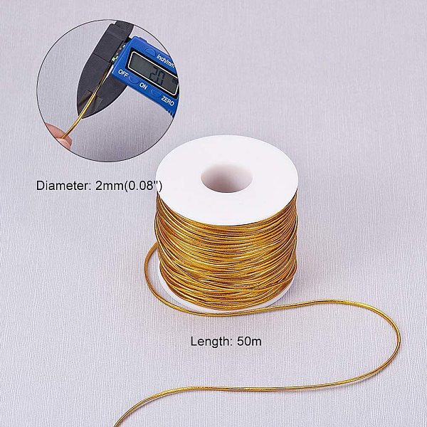 

PandaHall Round Elastic Cord, with Polyester Outside and Rubber Inside, Mixed Color, 2mm, 50m/roll, 2rolls/set Elastic Fibre Round..., Multicolor