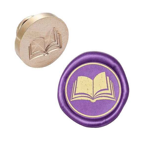 PandaHall CRASPIRE Wax Seal Stamp Head Book Removable 25mm Sealing Brass Stamp Head without Handle for Creative Gift Envelopes Invitation