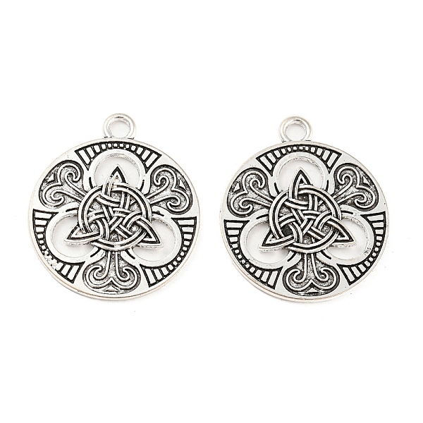 

PandaHall Tibetan Style Alloy Pendants, Cadmium Free & Lead Free, Flat Round, Antique Silver, 31x27x2mm, Hole: 2.7mm Alloy Flat Round