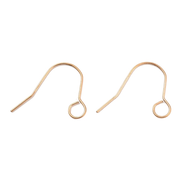 

PandaHall 304 Stainless Steel Earring Hooks, Ear Wire with Horizontal Loop, Rose Gold, 20 Gauge, 24x29x1mm, Hole: 5mm, Pin: 0.8mm 304...