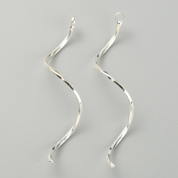 Brass Wavy Eye Pins - image