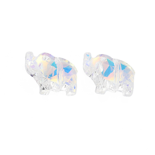 

PandaHall 96Pcs Electroplate Glass Beads Strands, Faceted, Elephant, Clear, 13x15x7mm, Hole: 1mm Glass Elephant Clear